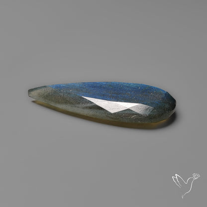 Portrait Cut Blue Labradorite Flat Backed