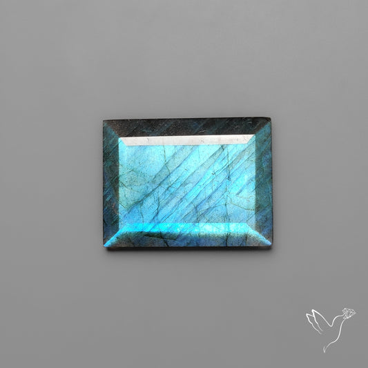 Portrait Cut Blue Labradorite Flat Backed