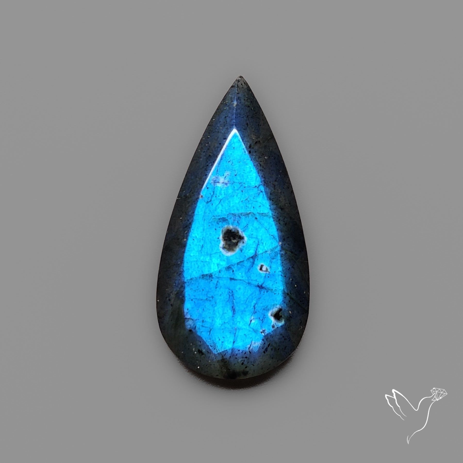 Portrait Cut Blue Labradorite Flat Backed