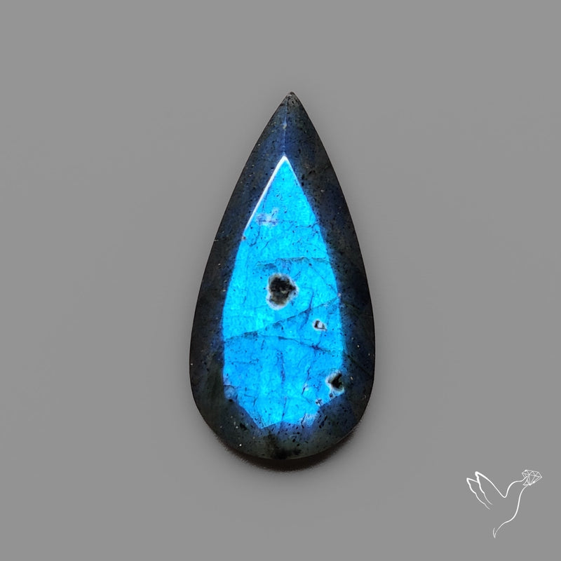 Portrait Cut Blue Labradorite Flat Backed