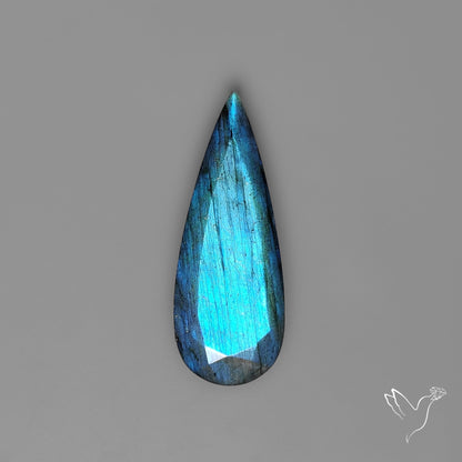 Portrait Cut Blue Labradorite Flat Backed