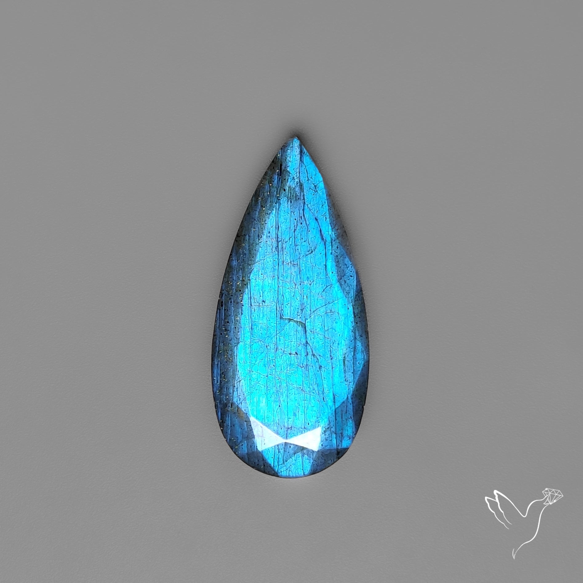 Portrait Cut Blue Labradorite Flat Backed