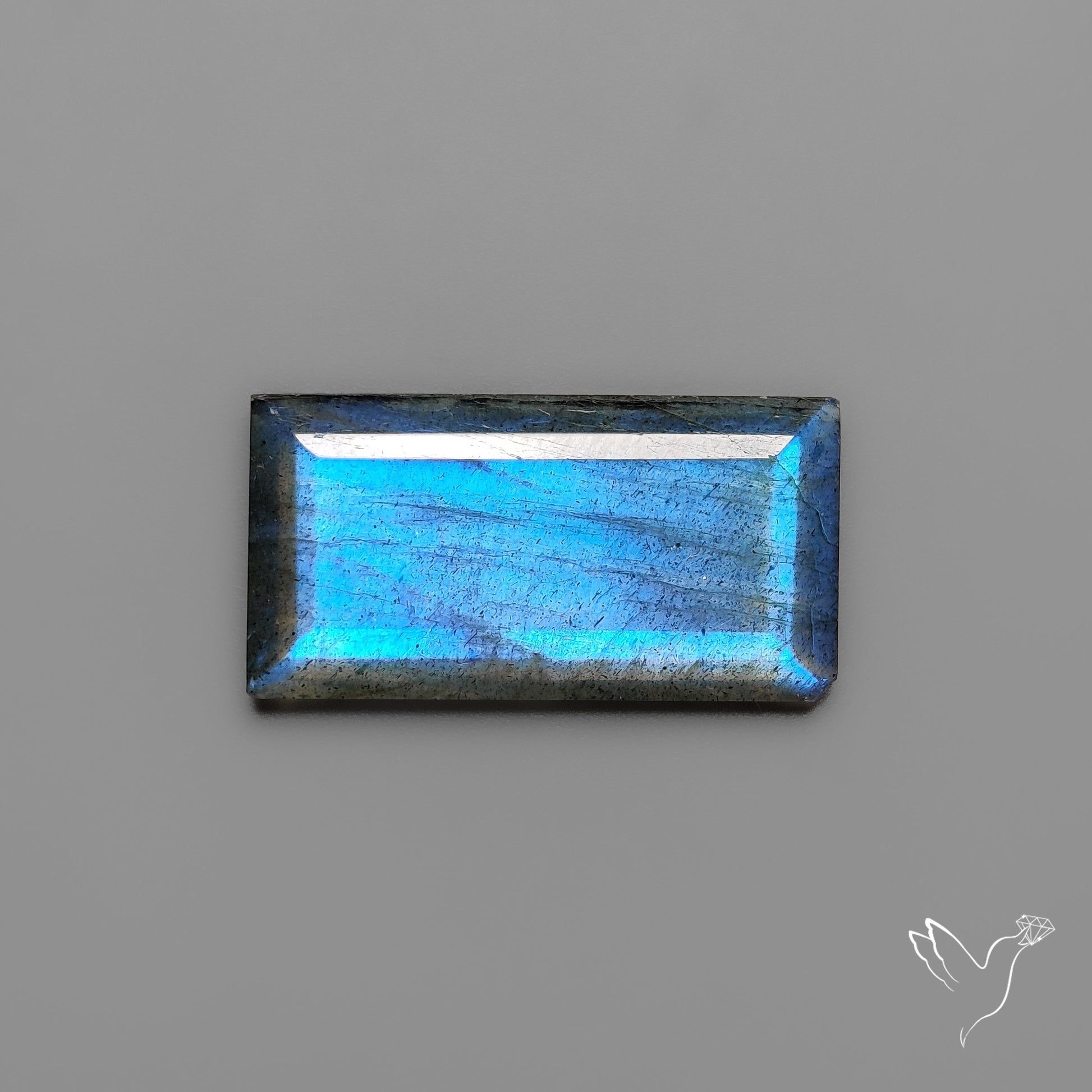Portrait Cut Blue Labradorite Flat Backed