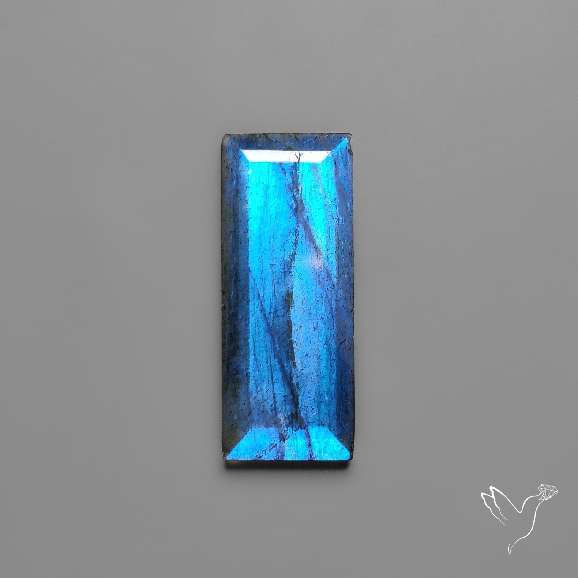 Portrait Cut Blue Labradorite Flat Backed