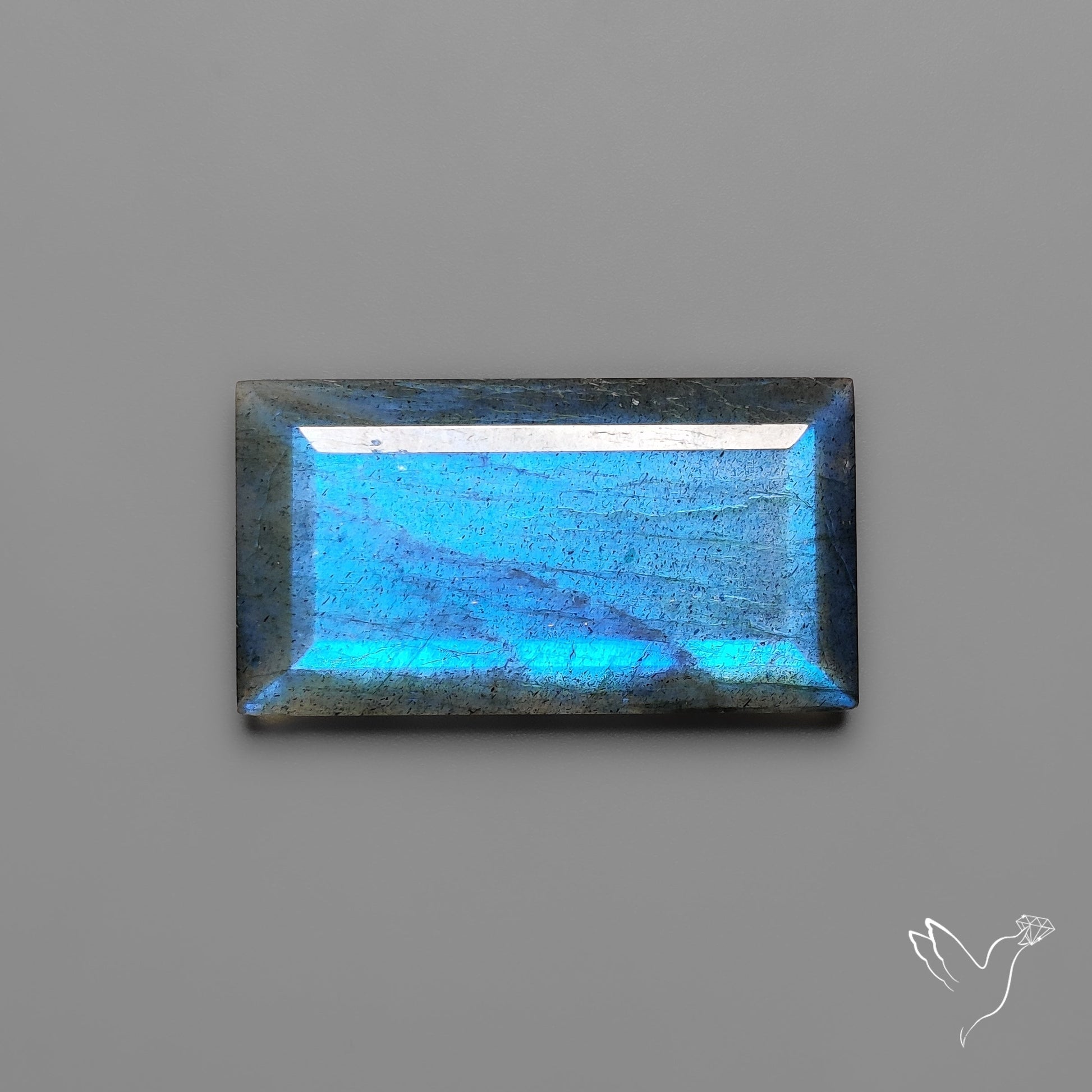 Portrait Cut Blue Labradorite Flat Backed