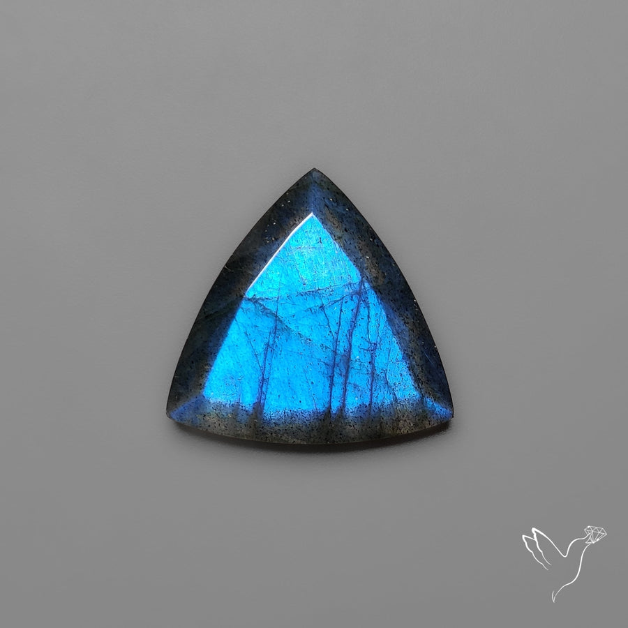 Portrait Cut Blue Labradorite Flat Backed