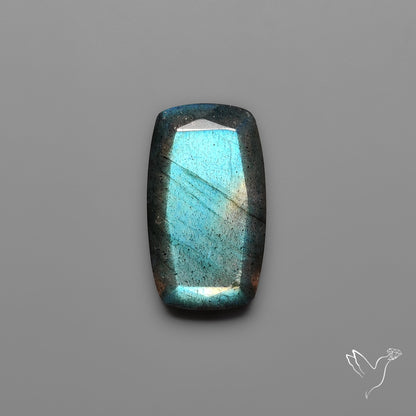 Portrait Cut Blue Labradorite Flat Backed