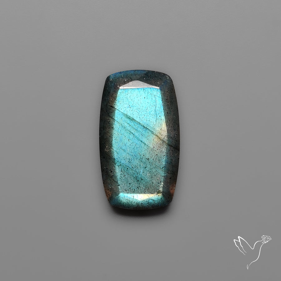 Portrait Cut Blue Labradorite Flat Backed