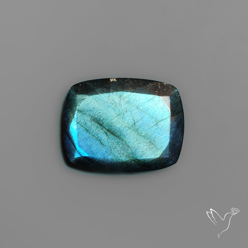 Portrait Cut Blue Labradorite Flat Backed