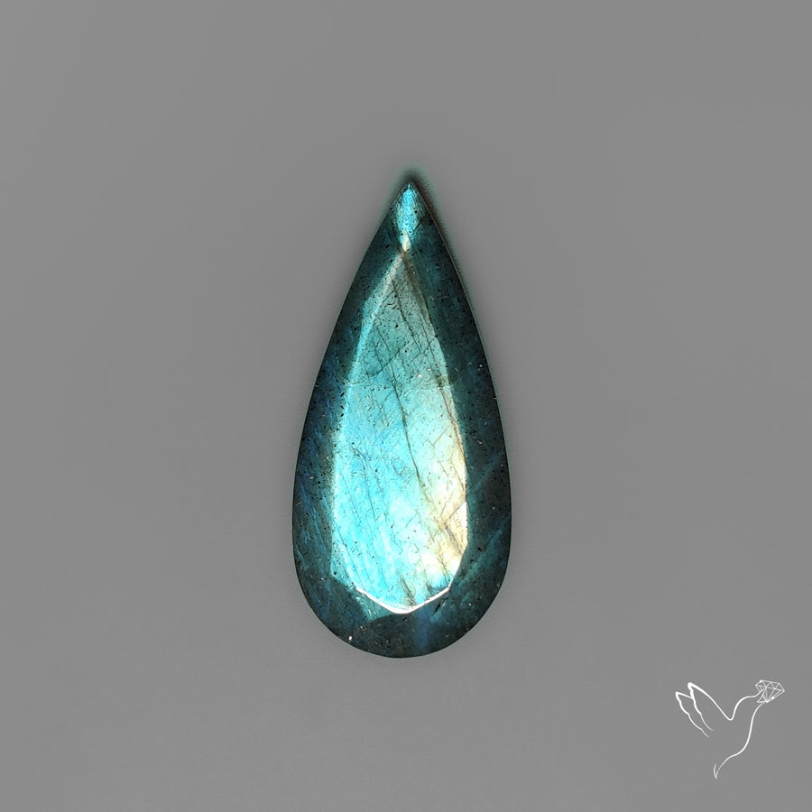 Portrait Cut Blue Labradorite Flat Backed