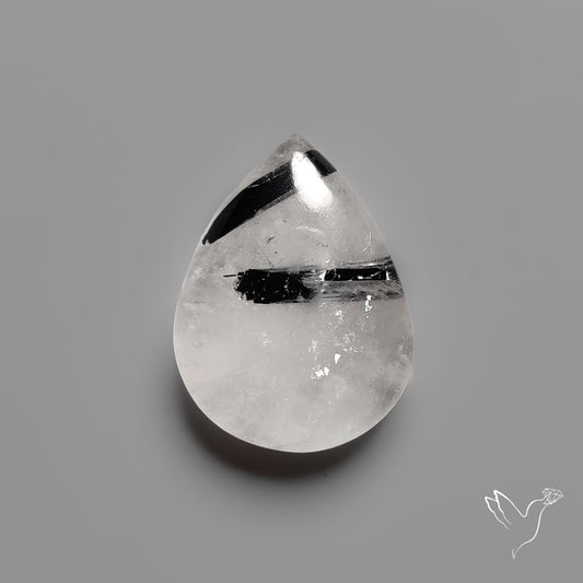 Black Tourmaline In Quartz Cabochon