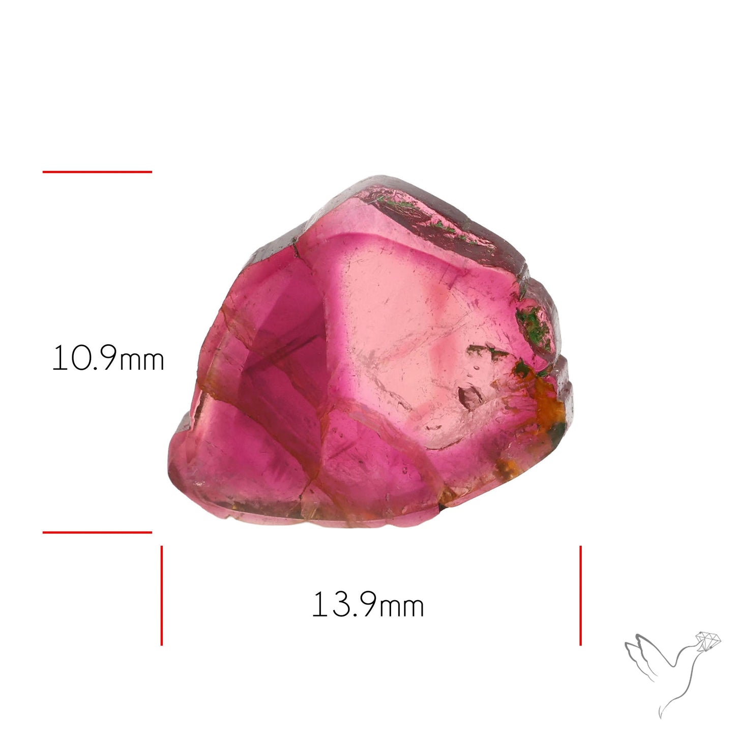 Rubellite Tourmaline Slice Rare