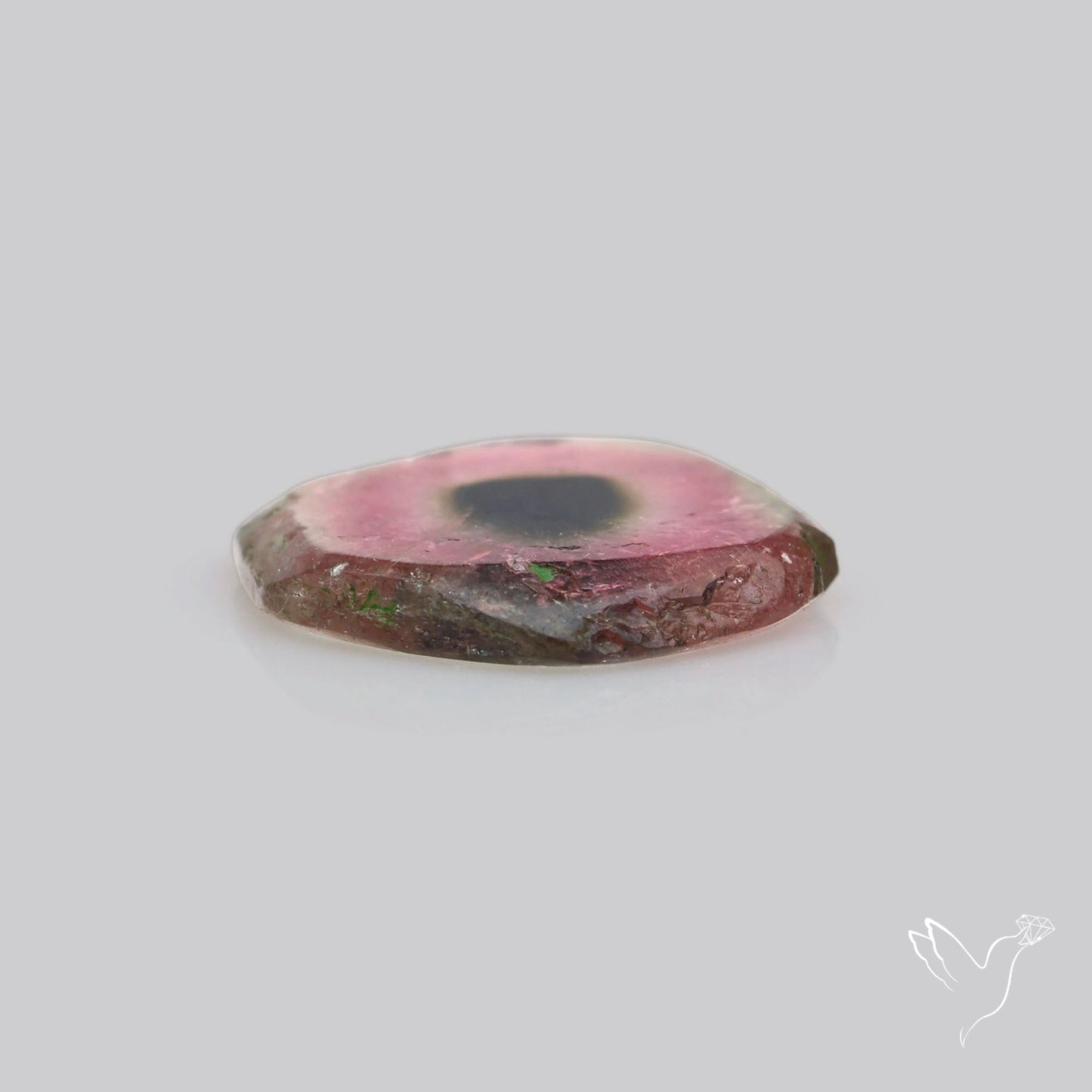 Watermelon Tourmaline Slice Rare Perfect Green Border