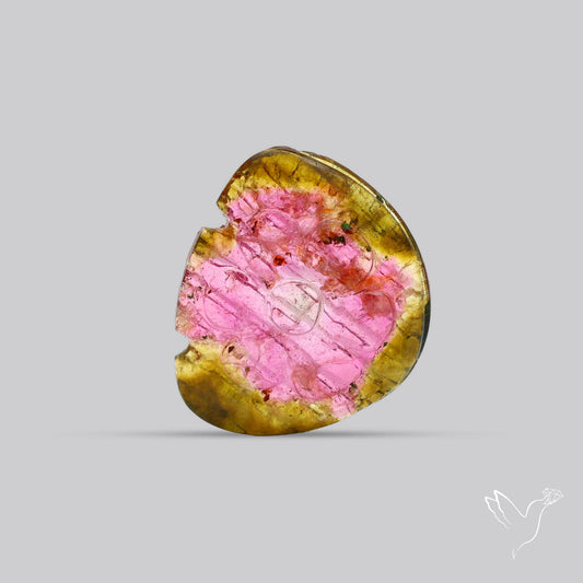 Watermelon Tourmaline Mughal Carving Handcarved