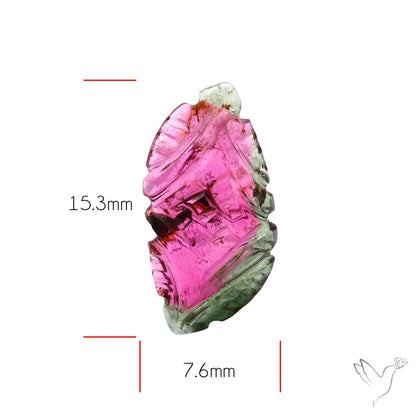 Watermelon Tourmaline Mughal Carving Handcarved