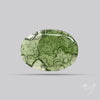 Moldavite Cabochon with Natural Raw Back