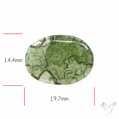 Moldavite Cabochon with Natural Raw Back