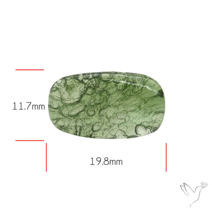 Moldavite Cabochon with Natural Raw Back