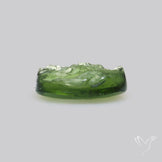 Moldavite Cabochon with Natural Raw Back