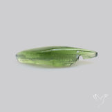 Moldavite Cabochon with Natural Raw Back