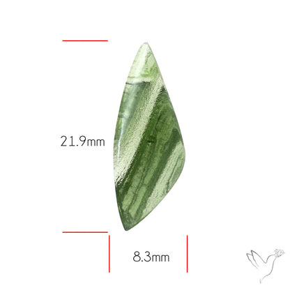 Moldavite Cabochon with Natural Raw Back