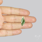 Moldavite Cabochon with Natural Raw Back