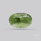 Moldavite Cabochon with Natural Raw Back