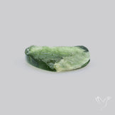 Moldavite Cabochon with Natural Raw Back