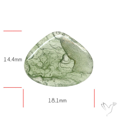 Moldavite Cabochon with Natural Raw Back