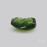 Moldavite Cabochon with Natural Raw Back
