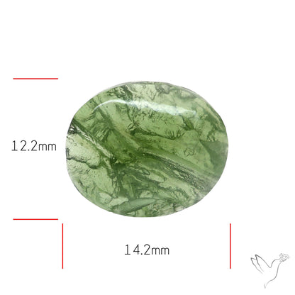 Moldavite Cabochon with Natural Raw Back