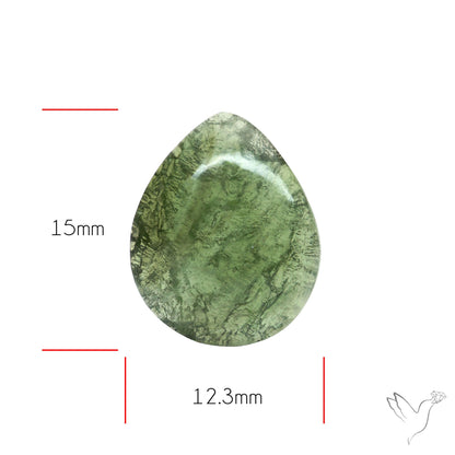 Moldavite Cabochon with Natural Raw Back