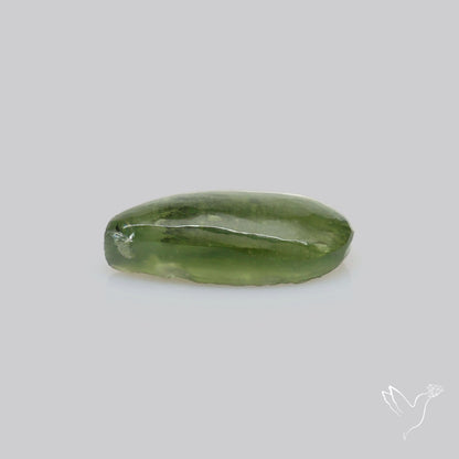 Moldavite Cabochon with Natural Raw Back