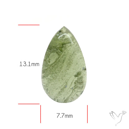 Moldavite Cabochon with Natural Raw Back