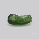 Moldavite Cabochon with Natural Raw Back