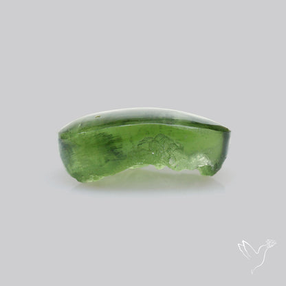Moldavite Cabochon with Natural Raw Back