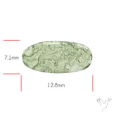 Moldavite Cabochon with Natural Raw Back