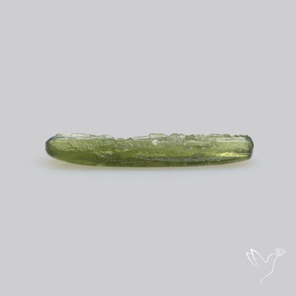 Moldavite Cabochon with Natural Raw Back