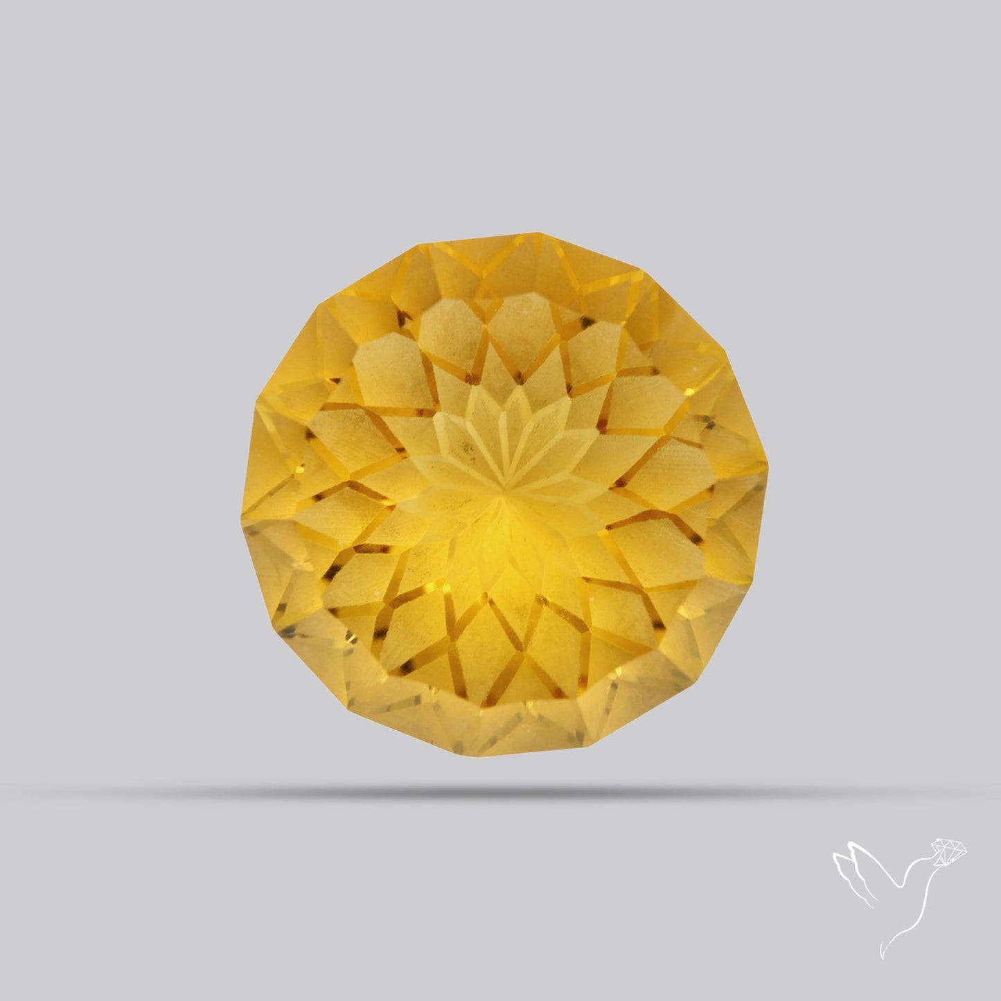 Citrine Intaglio Reverse Carving Fantasy Cut Faceted