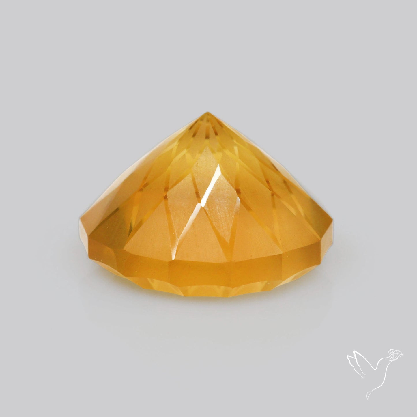 Citrine Intaglio Reverse Carving Fantasy Cut Faceted