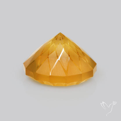 Citrine Intaglio Reverse Carving Fantasy Cut Faceted