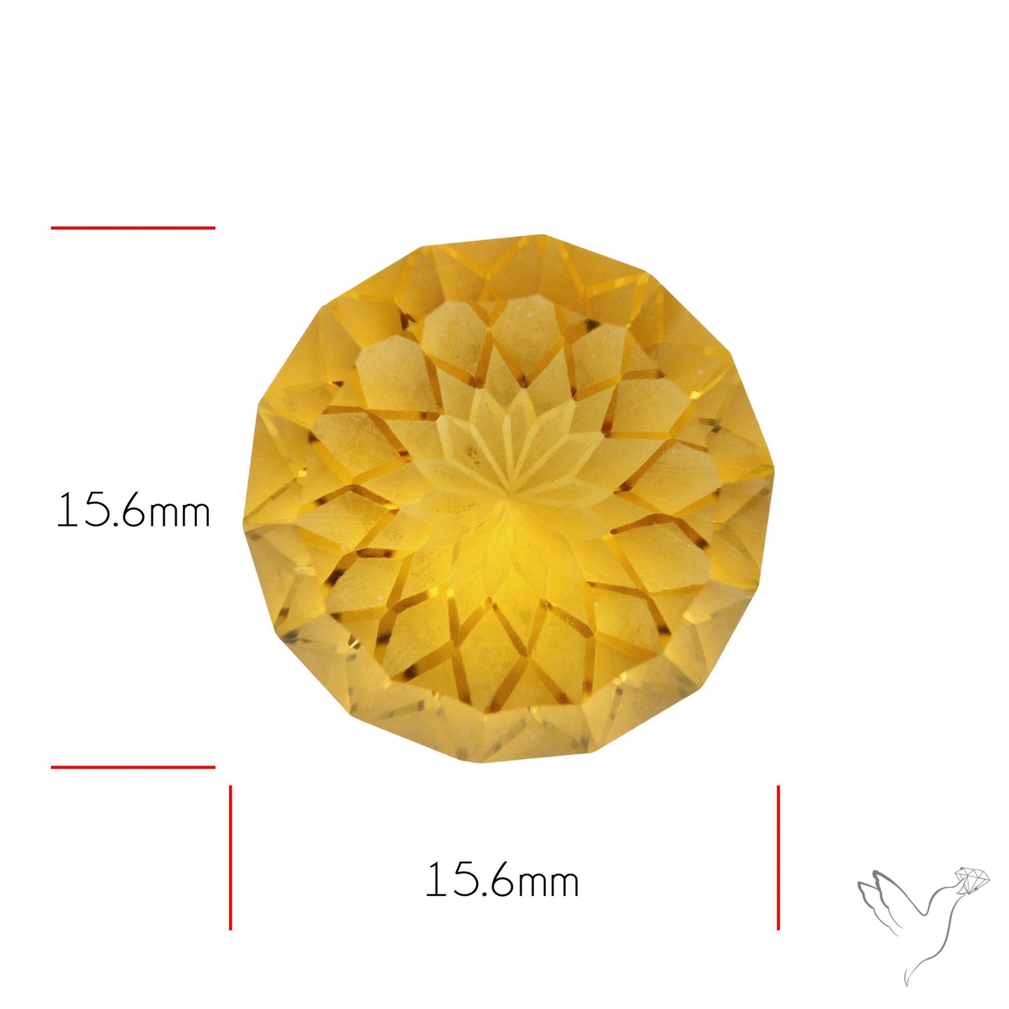 Citrine Intaglio Reverse Carving Fantasy Cut Faceted