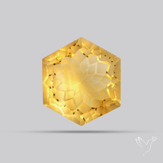 Citrine Intaglio Reverse Carving Fantasy Cut Faceted