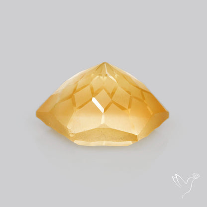 Citrine Intaglio Reverse Carving Fantasy Cut Faceted