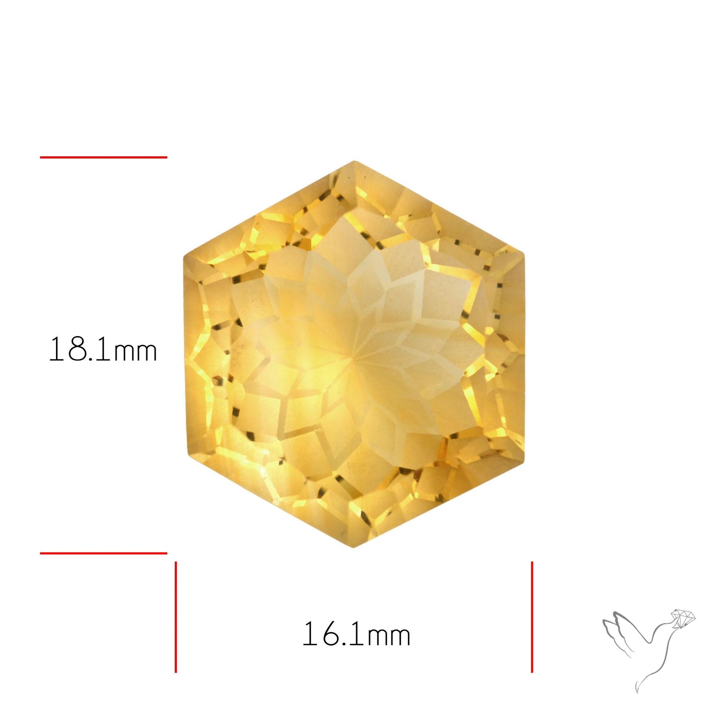 Citrine Intaglio Reverse Carving Fantasy Cut Faceted