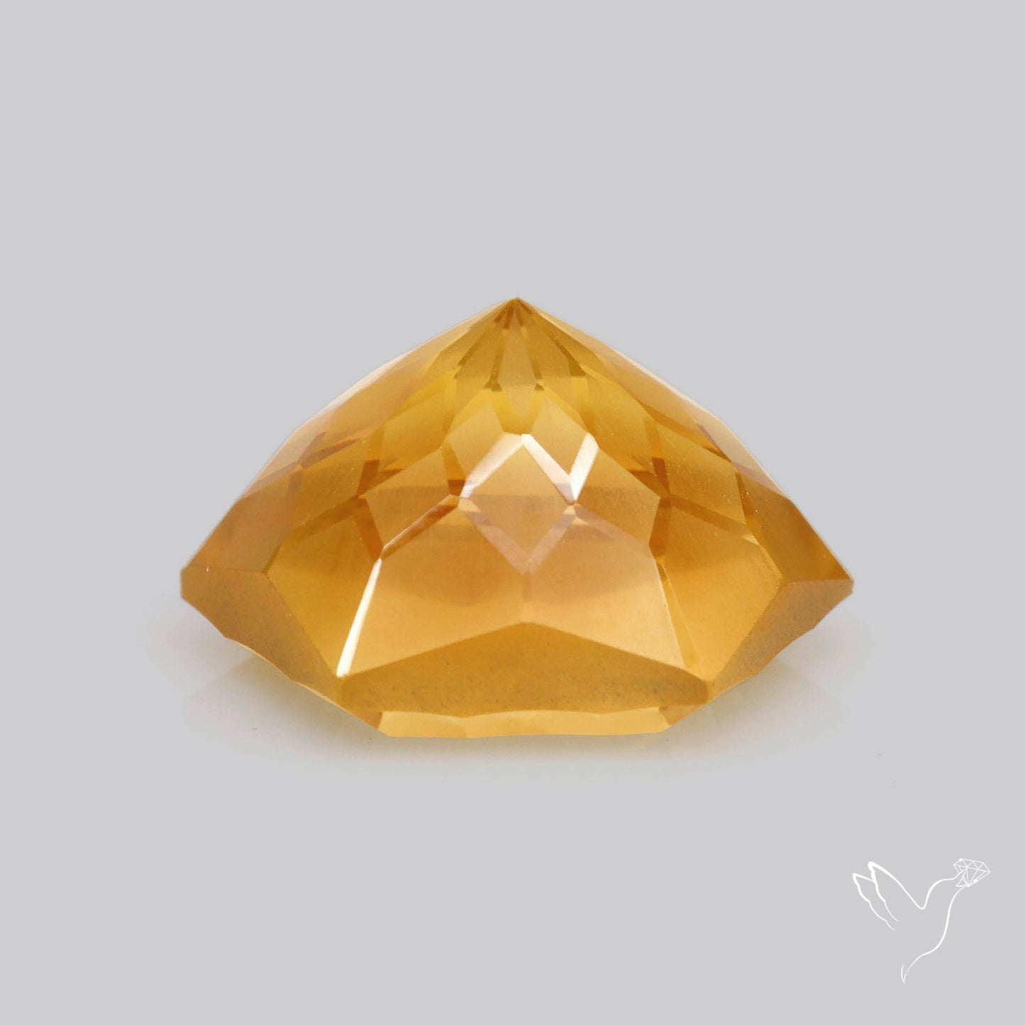 Citrine Intaglio Reverse Carving Fantasy Cut Faceted