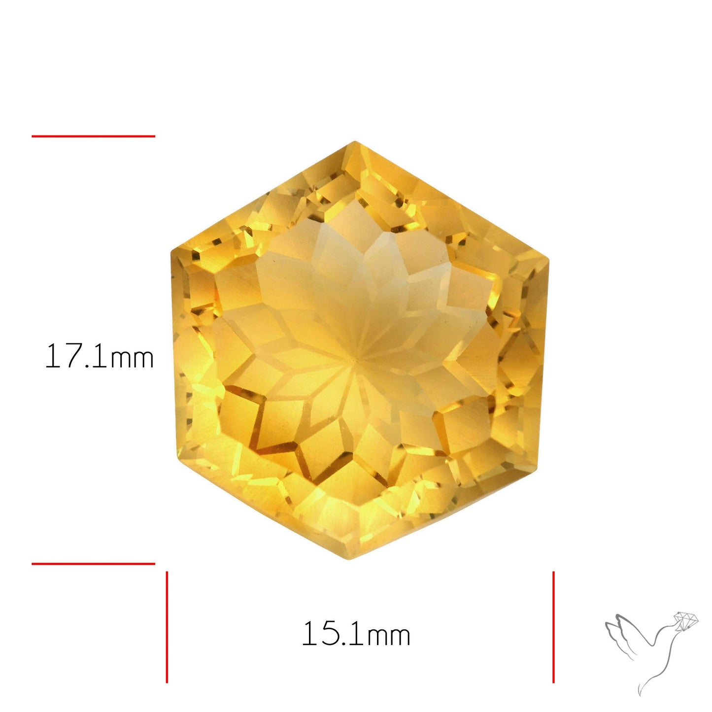 Citrine Intaglio Reverse Carving Fantasy Cut Faceted