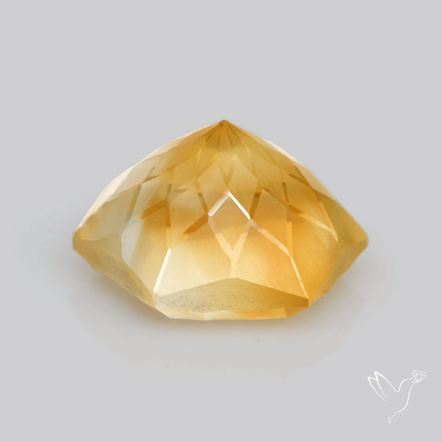 Citrine Intaglio Reverse Carving Fantasy Cut Faceted