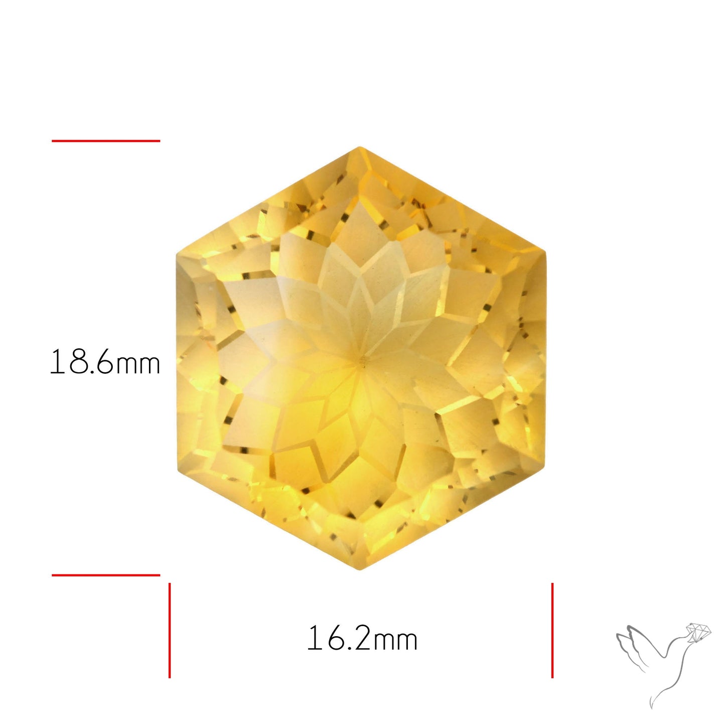 Citrine Intaglio Reverse Carving Fantasy Cut Faceted