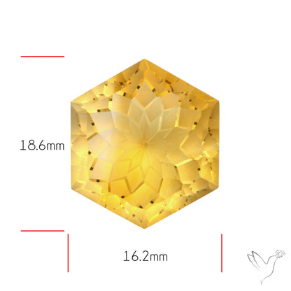 Citrine Intaglio Reverse Carving Fantasy Cut Faceted